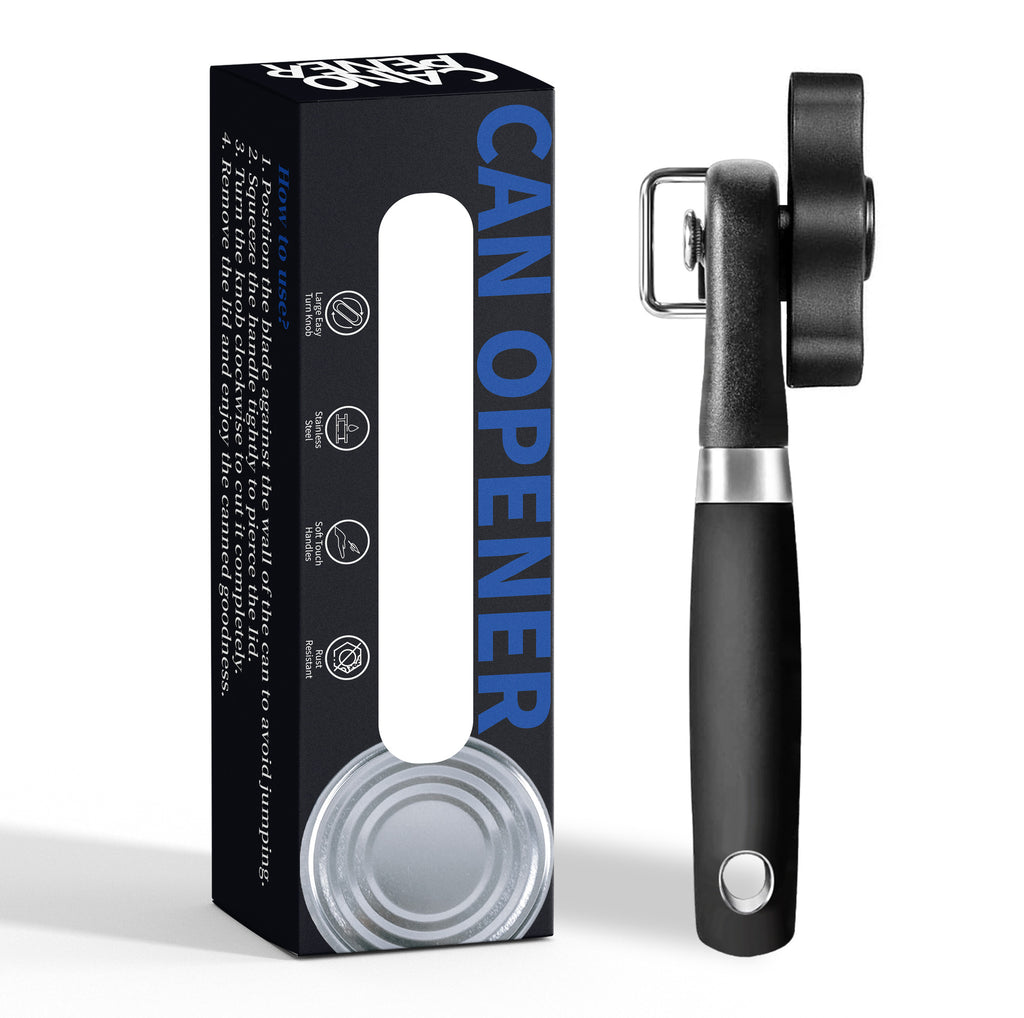 Easy-Grip Manual Can Opener – Smooth Side-Cut Design