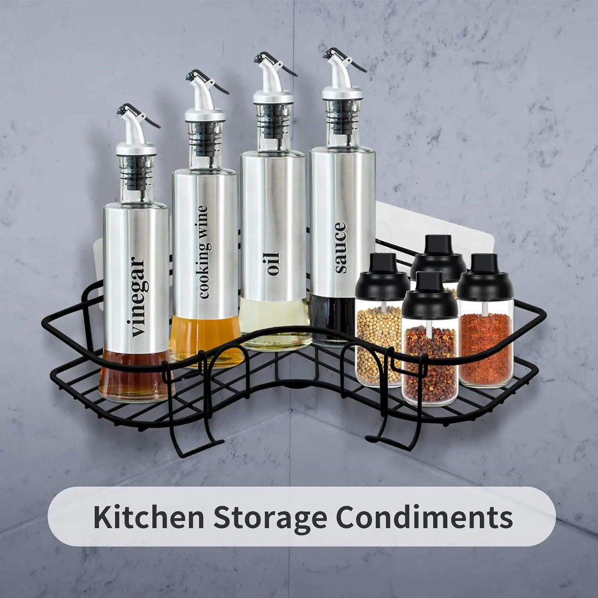 Corner Shower Caddy with Hooks