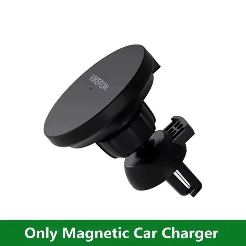 Magnetic Car Vent Wireless Charger for iPhone 12–16 – 360° Mount