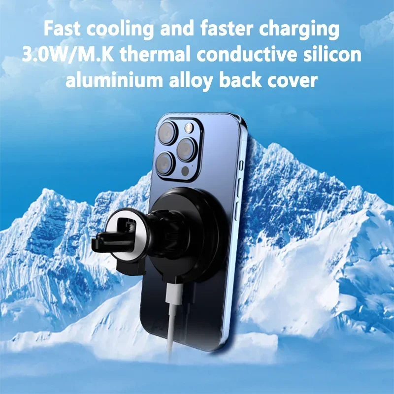 Magnetic Car Vent Wireless Charger for iPhone 12–16 – 360° Mount