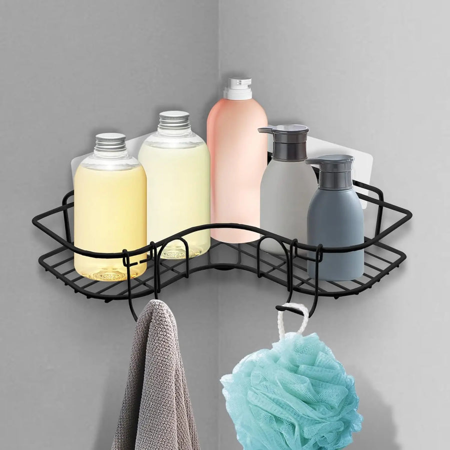 Corner Shower Caddy with Hooks