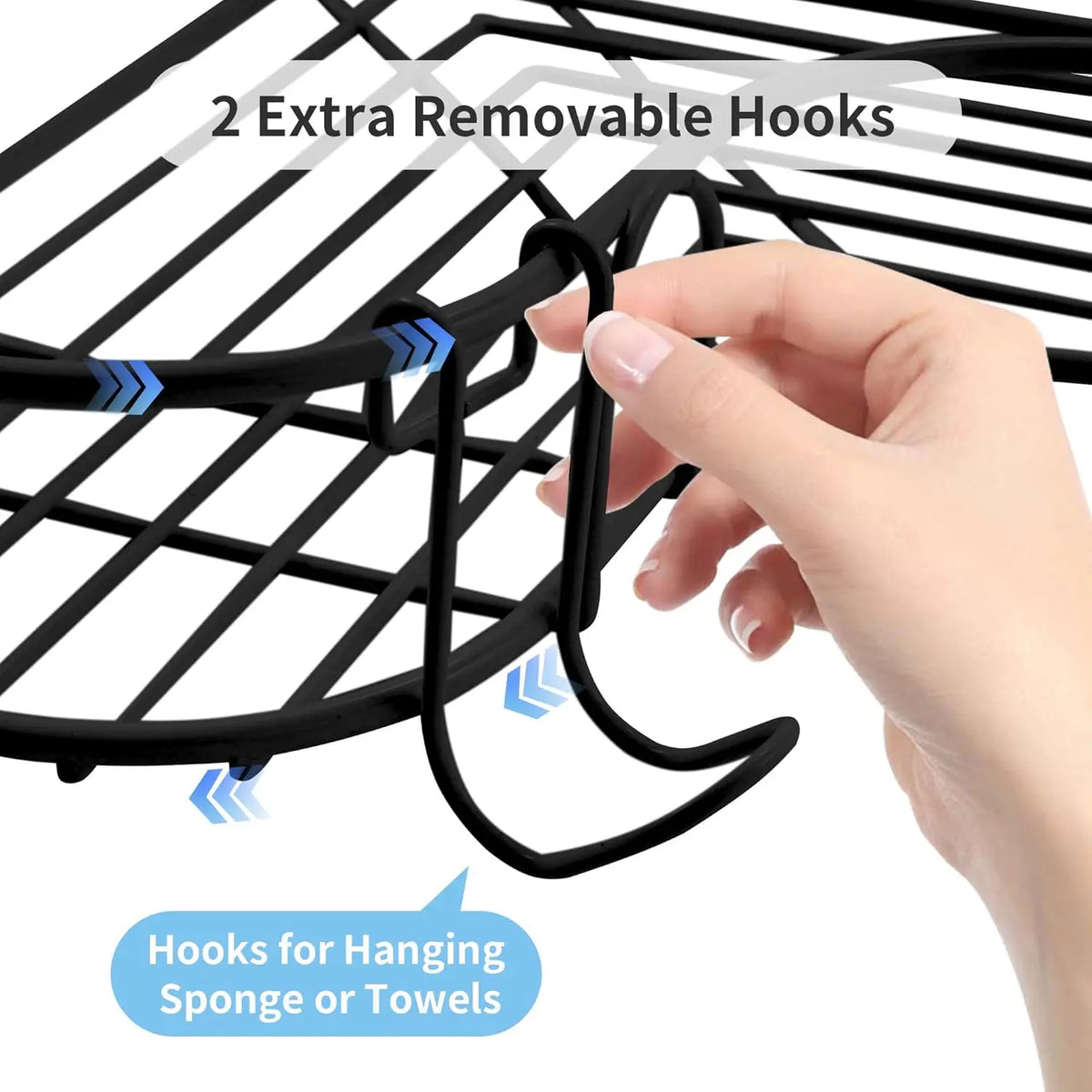 Corner Shower Caddy with Hooks