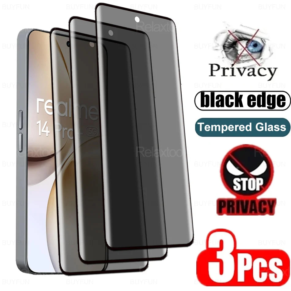 3-Pack Privacy Screen Protector for Realme 14 Pro Series