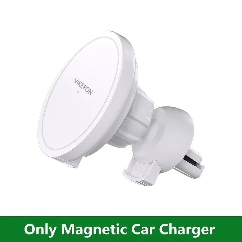 Magnetic Car Vent Wireless Charger for iPhone 12–16 – 360° Mount